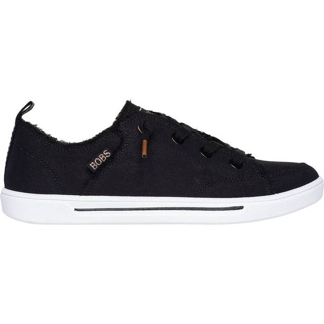 Skechers B Cute 2.0 Slip On Faux Lace Canvas Trainer - Black Canvas, Black, Size 6, Women