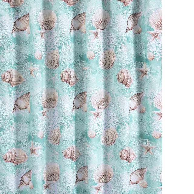 Barefoot Bungalow  Ocean Bath Shower Curtain  Turquoise