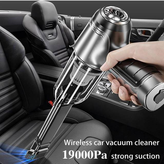 2024 New Upgraded Car Wireless Vacuum Cleaner Blowing and Suction All-in-one Handheld Dual-use Portable High-power Brushless Car Vacuum Cleaner grey