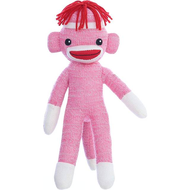 Plushland Adorable Sock Monkey 8 Inches Tall - Soft Realistic Plush Knitted Stuffed Animal Toy Gift - for Kids  Babies  Teens  Girls and BoysPink
