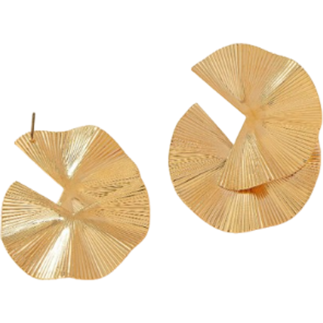 SHEIN 1pair Charming Fashionable All-match Geometric Metallic Stud Earrings For Women Daily Wear