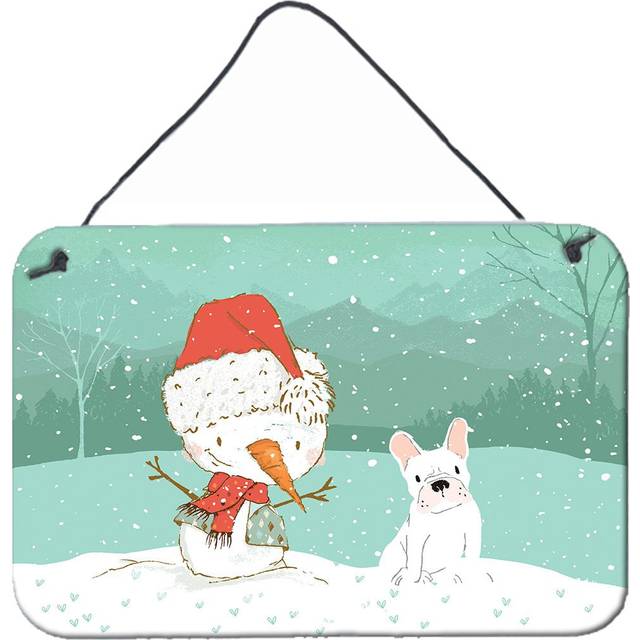 Caroline's Treasures Snowman White French Bulldog Christmas Wall or Door Hanging Prints
