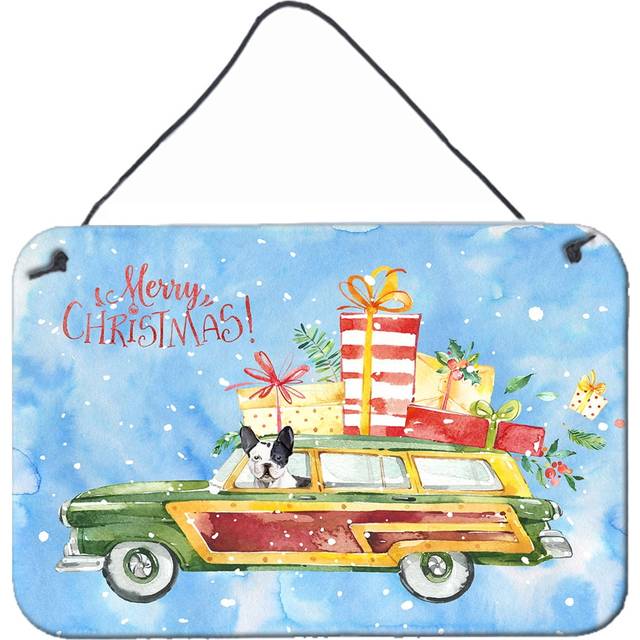 """""Caroline's Treasures Merry Christmas French Bulldog Door Hanging Prints wall-decor  Multicolor"""""