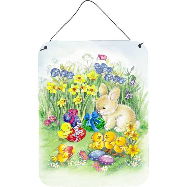 """""Caroline's Treasures Easter Chicks and Bunny Door Hanging Prints wall-decor  Multicolor"""""