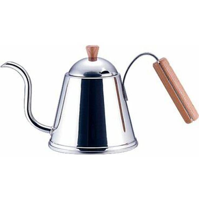 Yoshikawa SH7090 Coffee Pot, Stainless Steel, Drip Pot, 0.3 gal (1.0 L), Narrow Mouth, Wooden Pattern, Handle, Made in Japan, Gas Stoves and Induction