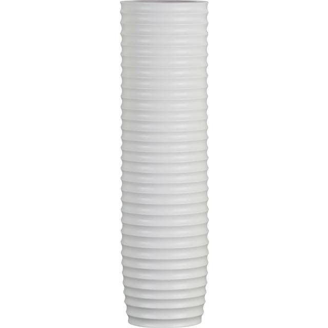 Urban Trends Collection 53008 Ceramic Cylinder Vase with Ribbed Design Body, White - Large