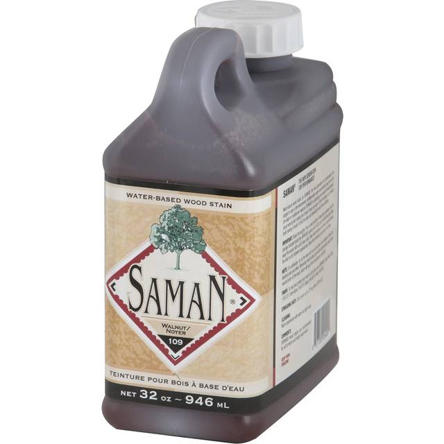 SamaN Interior Water Based Wood Stain - Natural Stain for Furniture  Moldings  Wood Paneling  Cabinets (Walnut TEW-109-32  32 oz)