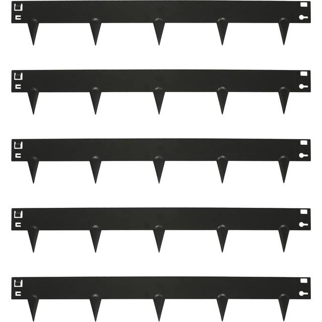 5pc Steel Lawn Edging Set - 5m x 8cm - Black