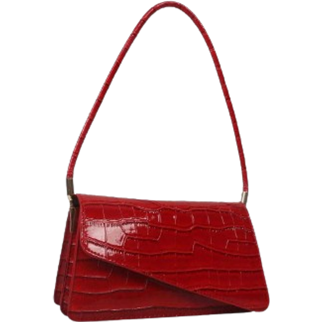 SHEIN Fashionable All-match Solid Color Crocodile Pattern Women&#39;s Shoulder Bag Underarm Bag