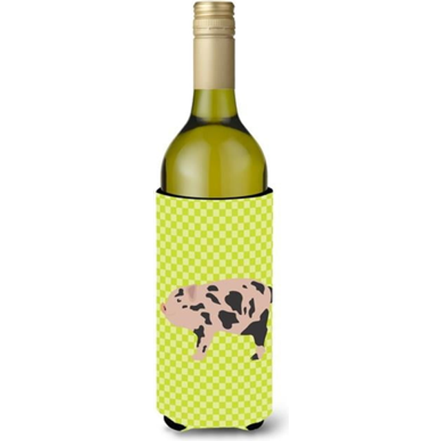 Caroline's Treasures Mini Miniature Pig Green Decorative Bottle Hugger  750 ml  Multicolor