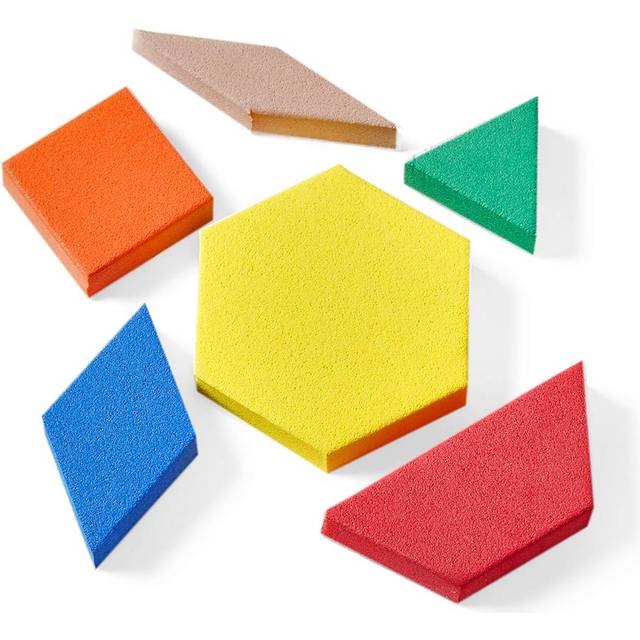hand2mind Foam Pattern Blocks  Foam Shapes  Geometric Shapes for Kids  Pattern Play  Toddler Pattern Blocks  Shapes for Kindergarten  3D Shapes Manipu