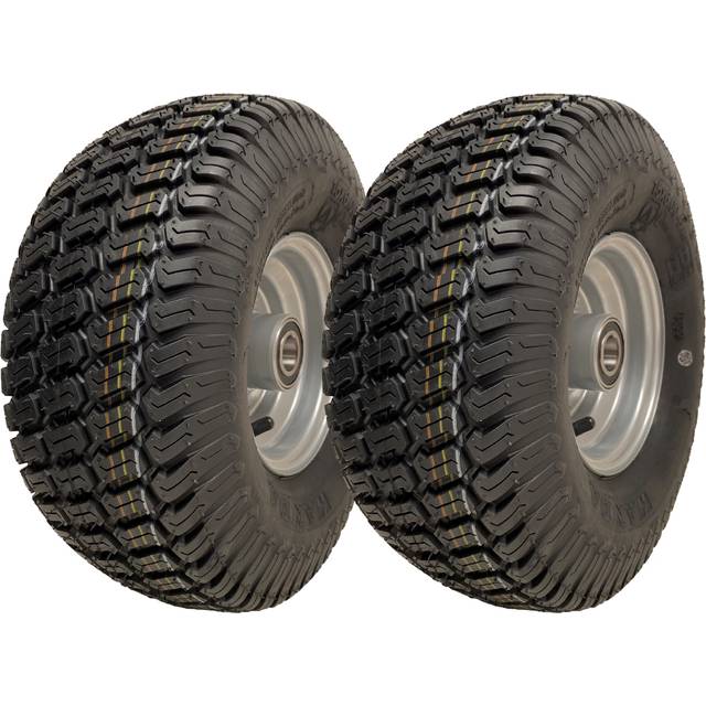 15x6.00-6 Grass Lawnmower Wheels 4ply P332 Tyre on Rim 20mm Bearings (Set of 2)