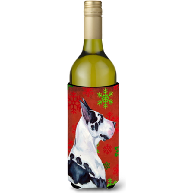 Great Dane Snowflakes Holiday Christmas Wine Bottle Beverage Insulator Beverage Insulator Hugger