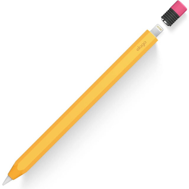 Classic Pencil Case Compatible with Apple Pencil 1st Generation Cover Sleeve, Classic Design, Perfect Grip, Protective Skin, Premium Silicone (Yellow)