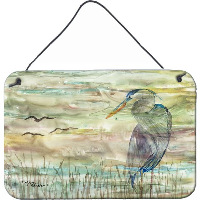 """""Caroline's Treasures Blue Heron Sunset Door Hanging Prints wall-decor  Multicolor"""""