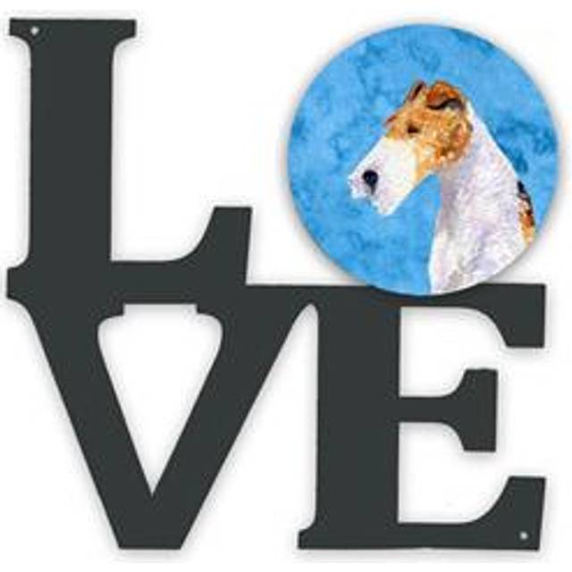 Caroline's Treasures Blue Wire Fox Terrier Metal Artwork Love wall-decor  Multicolor