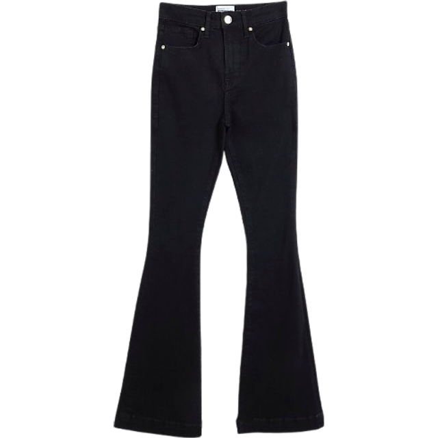 River Island Womens Black High Waisted Tummy Hold Flared Jeans - 12L