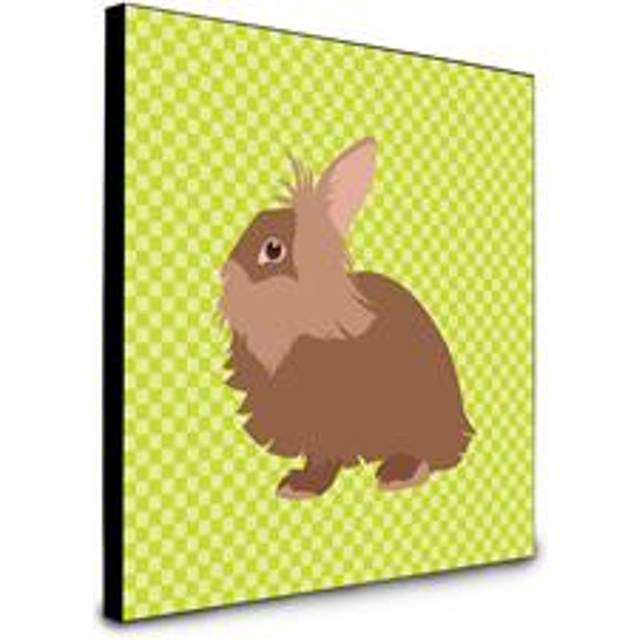 Caroline's Treasures Lionhead Rabbit Green Artwork Panel wall-decor  Multicolor