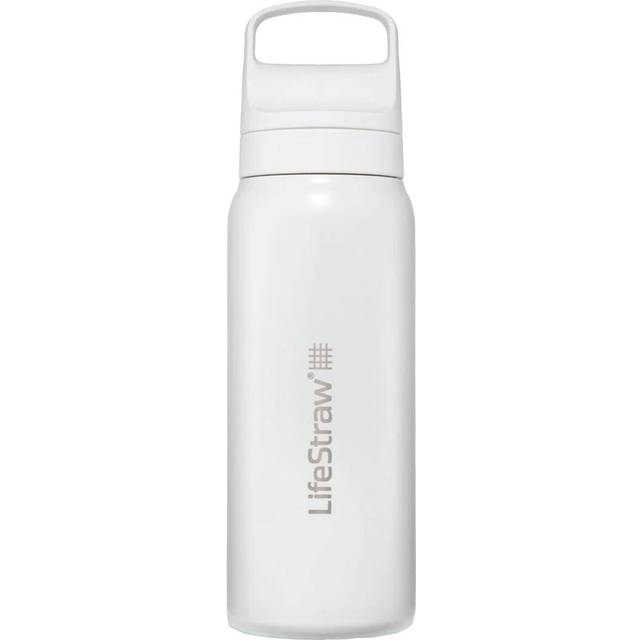 LifeStraw Go Series — Isolerad vattenflaska i rostfritt stål för resor och daglig användning tar bort bakterier, parasiter och mikroplast, förbättrar smaken, 24 oz Egeiska havet