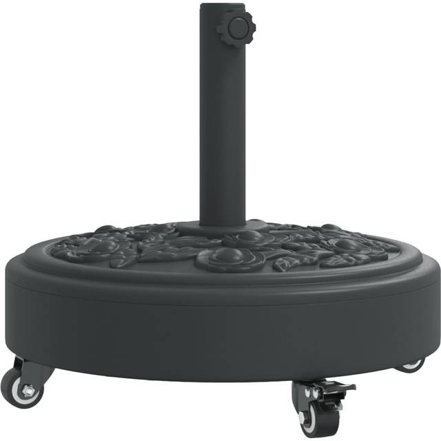 vidaXL Parasol Base with Wheels for Ø38 / 48 mm Poles 27 kg Round - Black