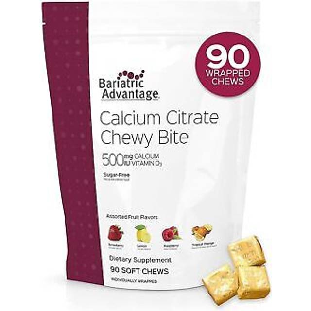 Bariatric Advantage  Calcium Citrate Chewy Bite  Sugar-Free  Assorted Fruit  90 Soft Chews