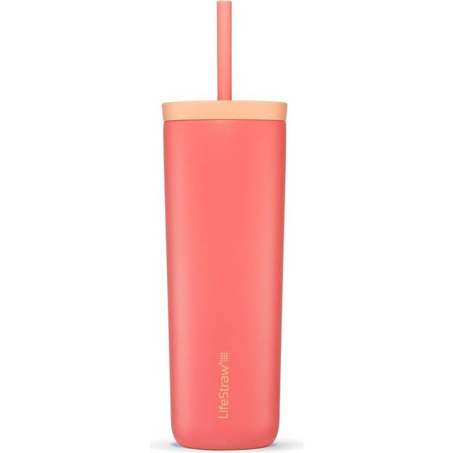 LifeStraw Go Series Tumbler, 500ml, Termomugg, Rosa/Orange
