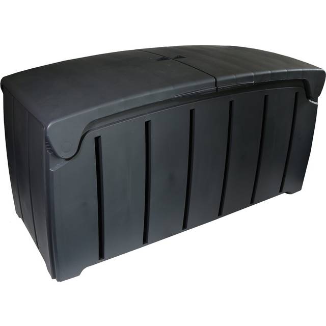 322L Plastic Storage Box - Black (60cm H X 115cm W X 55cm D)