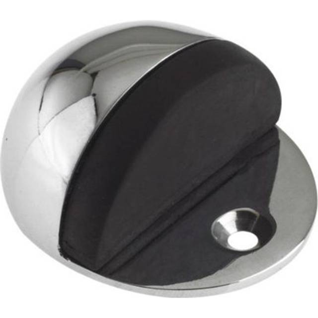 Steel Floor Door Stop - Polished Chrome (2.4cm H X 4.8cm W X 4cm D)
