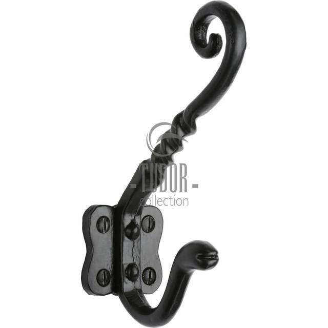 The Tudor Hat & Coat Hook - Black (15.2cm H X 4.5cm W X 7cm D)