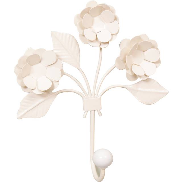 French Style Country Rose Coat Hook - White (23cm H X 19.5cm W X 6cm D)
