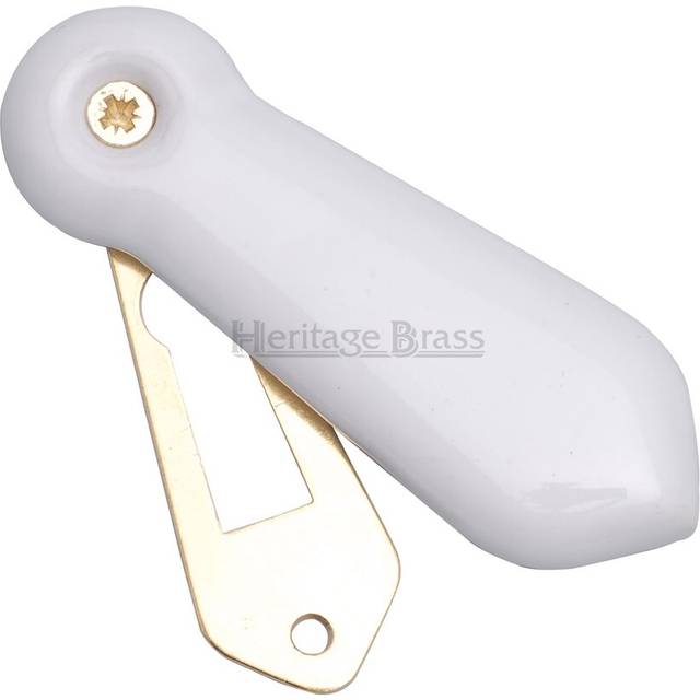 Covered Escutcheon Plain White - Porcelain (6cm H X 2.4cm W)