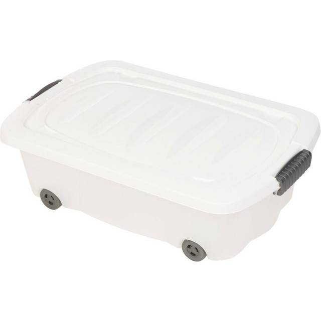 Plastic 3 Piece Underbed Storage Set - White (17cm H x 80cm W x 59cm D)