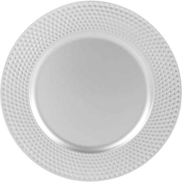 Melamine Matt Geo Silver Geometric Charger