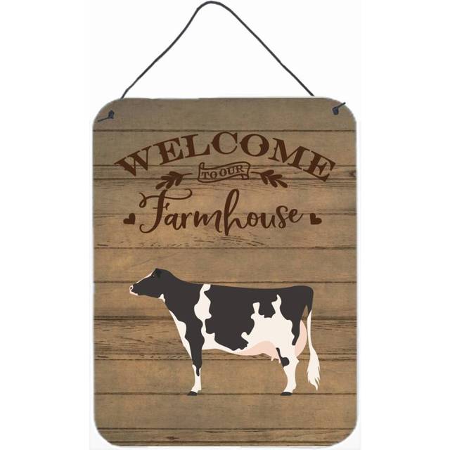 """""Caroline's Treasures Holstein Cow Welcome Door Hanging Prints wall-decor  Multicolor"""""
