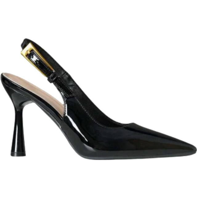 SHEIN Wide Fit Women&#39;s High Heel Pointed Toe Fashion Metal-Decor Backstrap Pumps