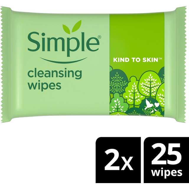 Simple Biodegradable Cleansing Face Wipes 50 Pack