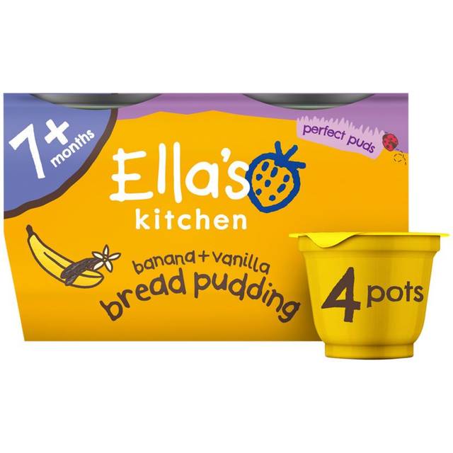 Ella's Kitchen Banana + Vanilla Bread Pudding 7+ Months 4 x 80g (320g)