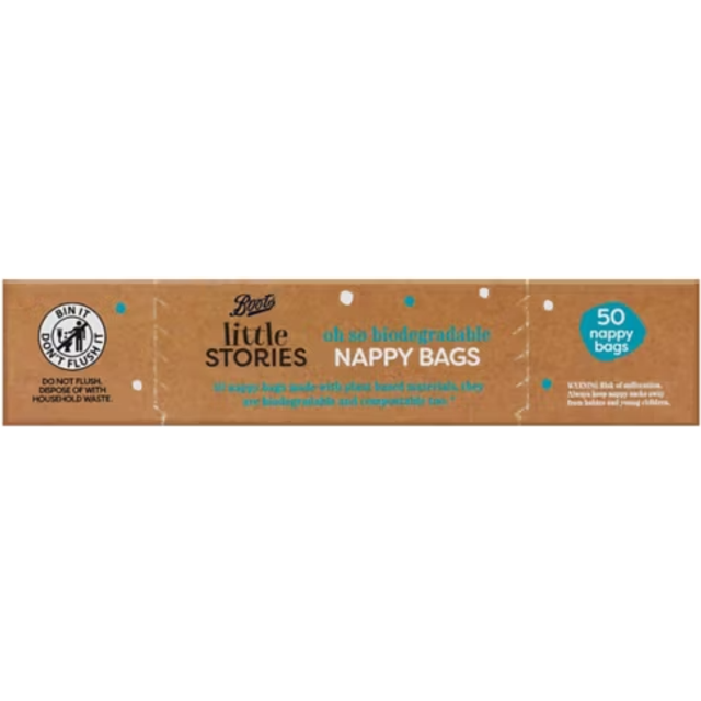 Boots Little Stories Plastic Free Nappy Bags 50pk