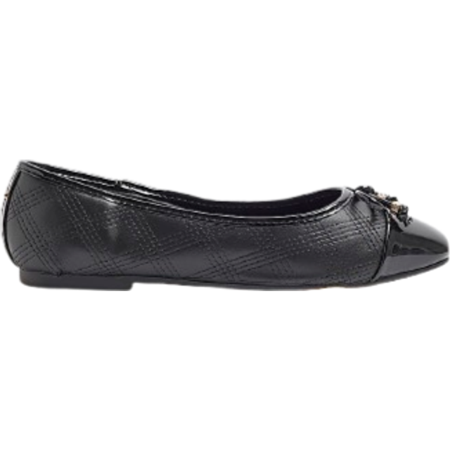 River Island Womens Black Wide Fit Toe Cap Stitch Ballet Pumps - 5 Wide Fit