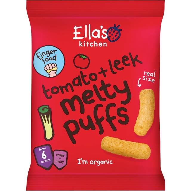 Ella's Kitchen Organic Tomato and Leek Melty Puffs Baby Snack 6+ Months 20g