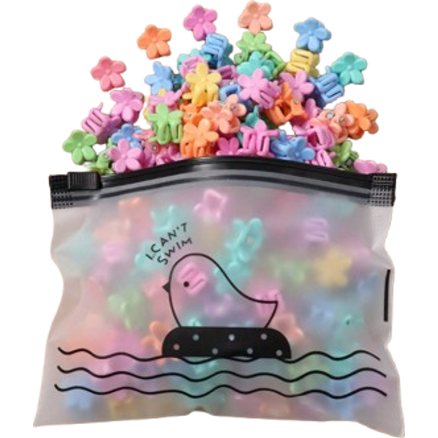 SHEIN 30pcs Girls&#39; Flower Shaped Hair Clips Set, Colorful & Randomly Picked, Including Mauve Small Barrettes, Butterfly Edge Clips And Bang Clips Hair Claws