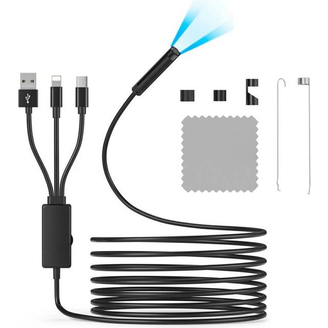 NK-5001Pro 3-i-1 inspektionskamera / endoskop 5.5mm - Lightning, USB-C, USB - 5m