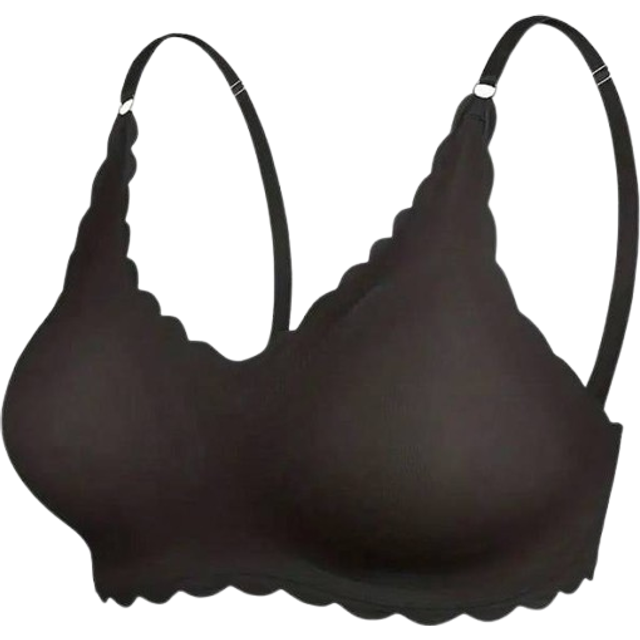 SHEIN Seamless Sports Bra Plus Size Brasier Sport Plus Size Bralette Plus Size Lingerie Sexy Bra For Women Wire-Free Removable Scallop Trim Bralette Invisib