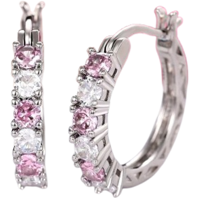 SHEIN 1 Pair Fashion Cubic Zirconia Hoop Earrings For Women For Wedding Anniversary Engagement Party Jewelry Valentine&#39;s Day Gift