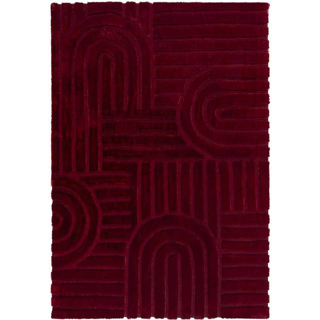 Supersoft Lush Geometric Faux Fur Arch Rug - Mulberry