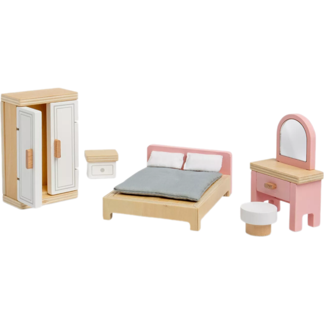 John Lewis Odney Wooden Doll's House Bedroom Furniture Set