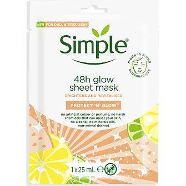 Simple protect 'n' glow 48h glow sheet mask vitamin e fruit enzymes eco-friendly