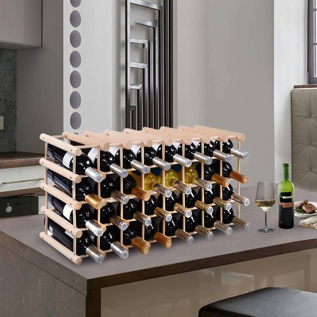 Wine Rack Free Standing Wine Storage Organizer Display Shelf - Natural (44cm H X 87cm W X 24cm D)