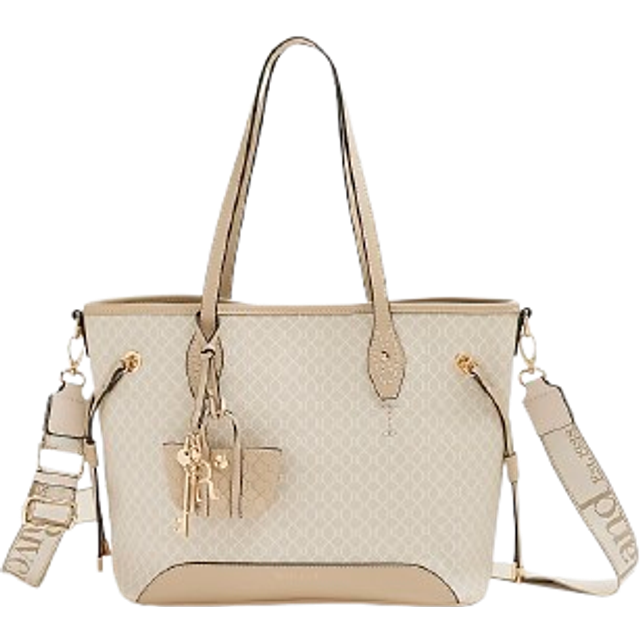 River Island Womens Beige Monogram Side Tie Charm Shopper Bag - One Size