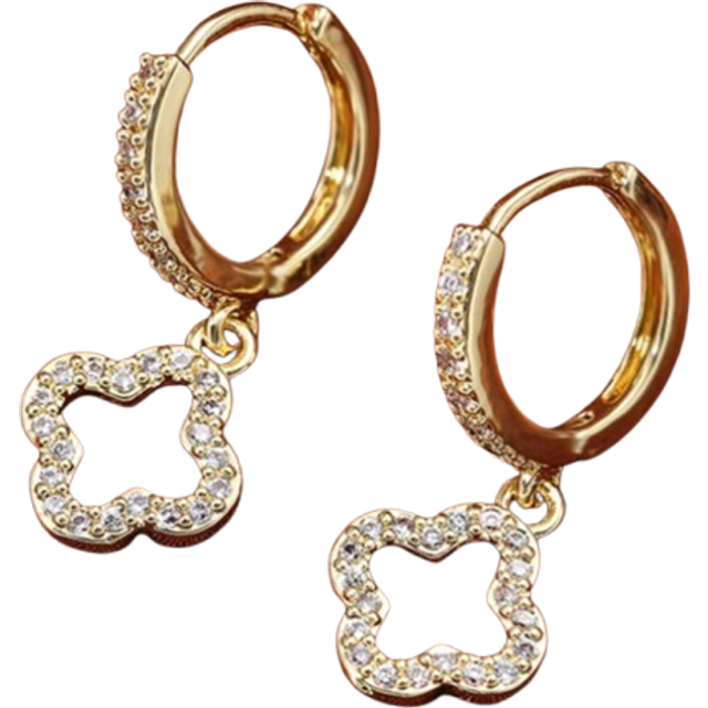 SHEIN 1 Pair Of Fashionable Diamond-Studded Plum-Shaped Ear Studs, Suitable For European And American Styles And Daily Casual Wear Of Street Snapping Women